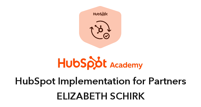 HubSpot Implementation for Partners certification badge issued by HubSpot Academy