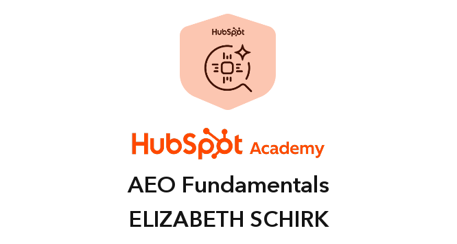 AEO Fundamentals certification badge issued by HubSpot Academy
