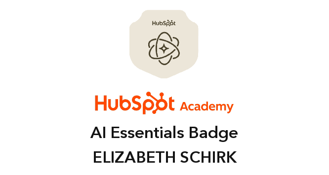 AI Essentials certification badge issued by HubSpot Academy