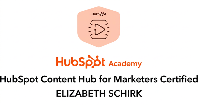 HubSpot Content Hub for Marketers Certified certification badge issued by HubSpot Academy