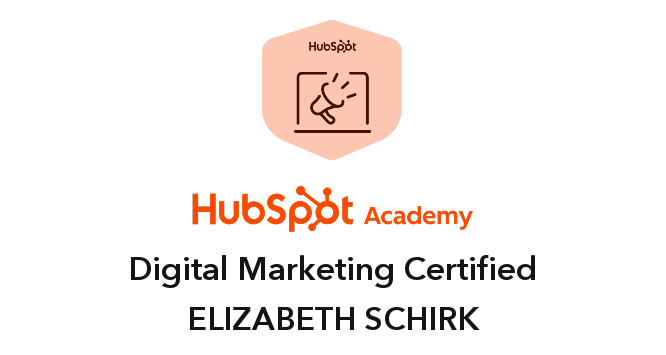 Digital Marketing Certified certification badge issued by HubSpot Academy